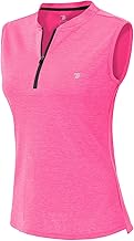 YSENTO Damen Golf Poloshirt Ärmelloses Tennis Shirts Atmungsaktiv Sport Tank Tops mit 1/4 Reißverschluss