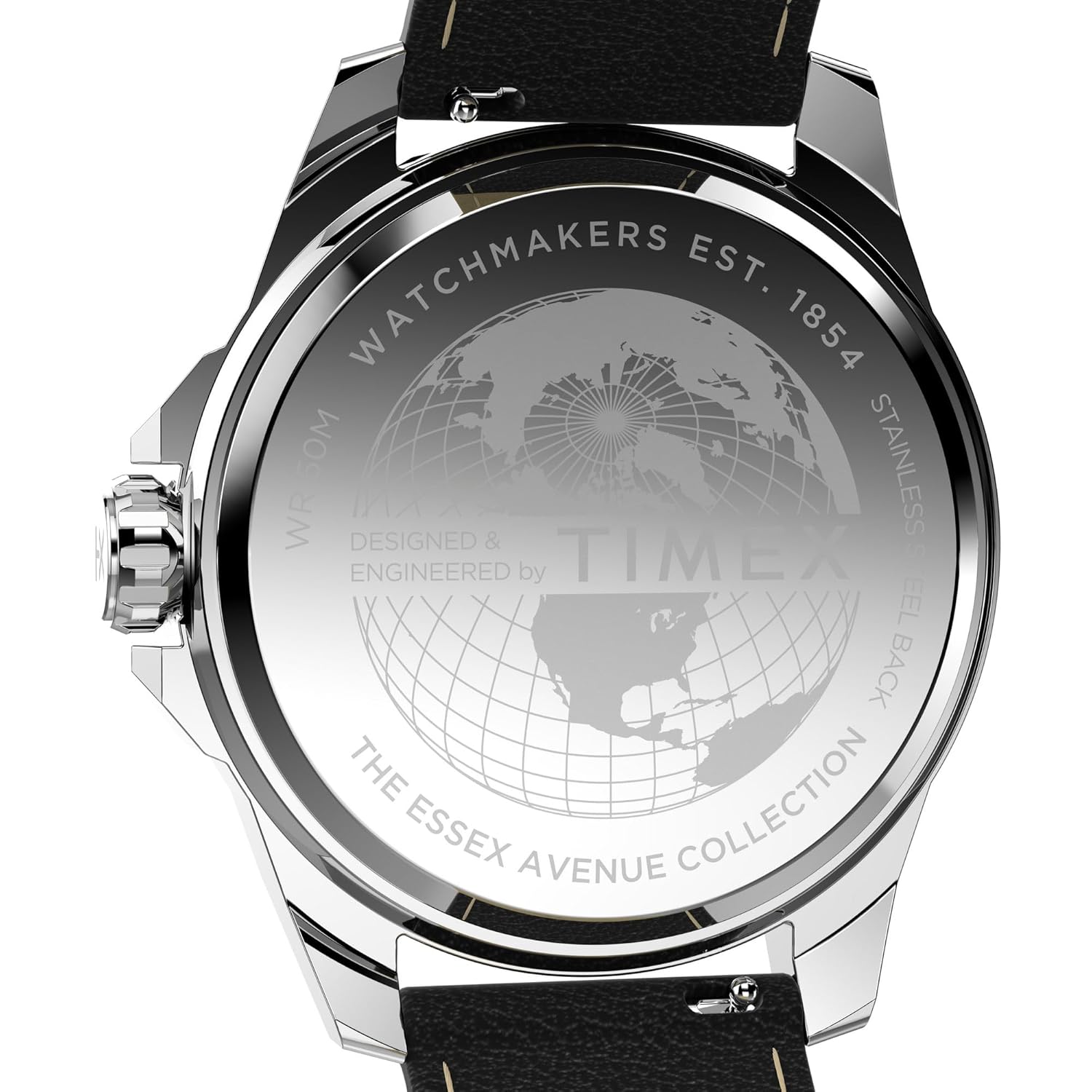 Close-up of the watch back with engravings