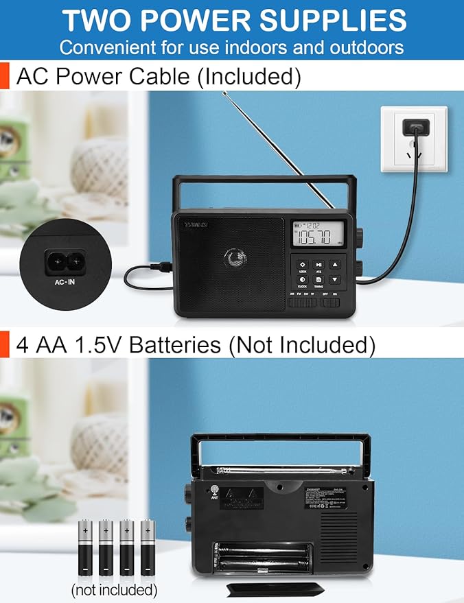 Radio portátil AM FM SW con Bluetooth y USB modelo ZWS-206 miniatura 3
