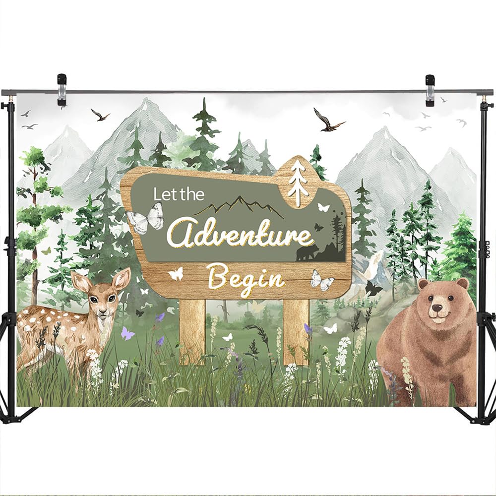 Mocsicka Fotohintergrund 'Adventure Awaits' – 2,1x1,5 M Vinyl, Reise-Thema Für Babyparty & Fotoshooting