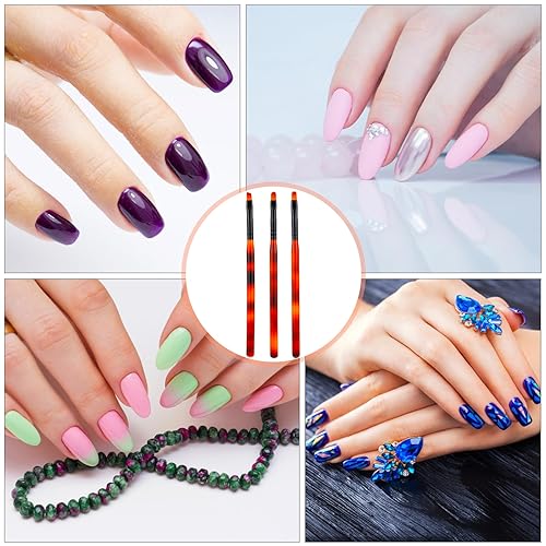 Miniatura 4 de cobee 3 pinceles de limpieza para arte de uñas, cepillo removedor de esmalte de uñas, cepillo de limpieza profesional para arte de uñas, herramienta