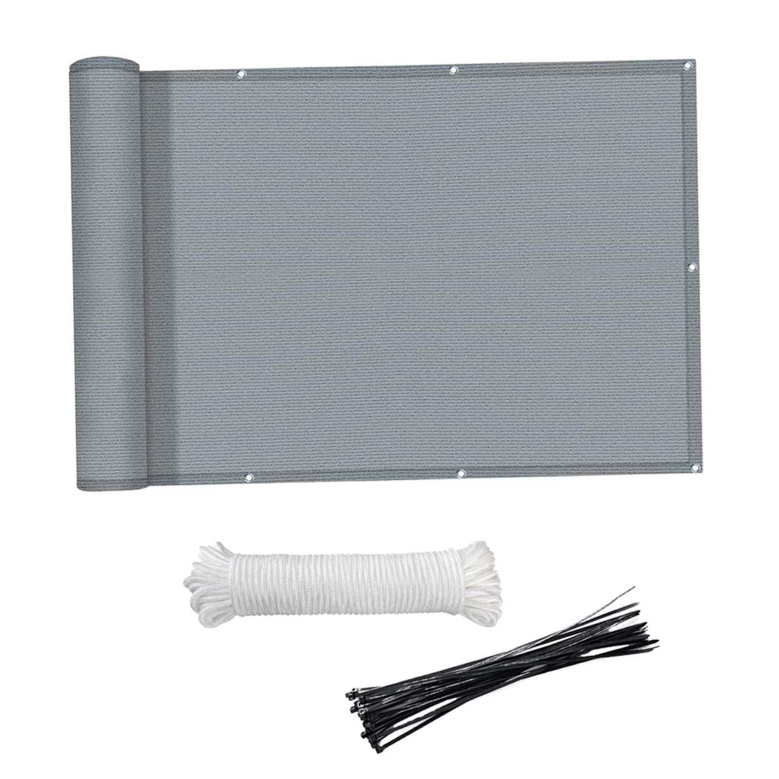 HDPE Balcony Cover Includes 24Pcs Cable Ties 90x300cm for Porch Outdoor Deck Gray |Home & Garden | Yard, Garden & Outdoor Living | Garden Fencing | Privacy Screens, Windscreens-image-31