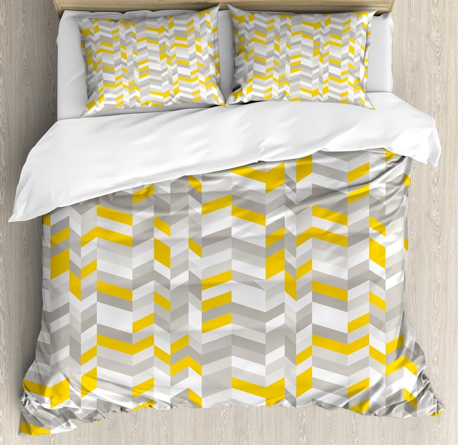 Housse de couette 220x240 blanc jaune pour illuminer votre chambre adulte
