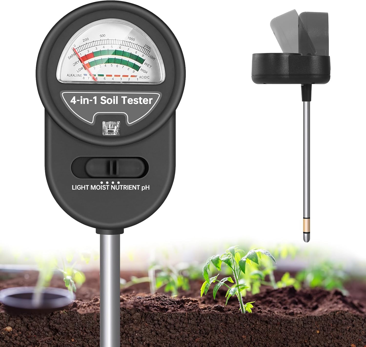 Soil Moisture Meter 4in1 Soil Ph Meter Water Monitor Soil