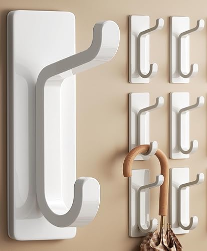 Vista 13 de Ganchos de pared para abrigo y toalla: colgador adhesivo de puerta de 13 libras, color blanco, paquete de 4 Blanco,Negro -,Níquel