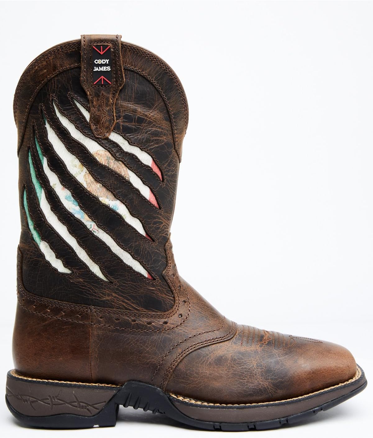 Cody James Men's Scratch Mexico Flag Lite Performance Western Boot Broad - Bcjsp21p4