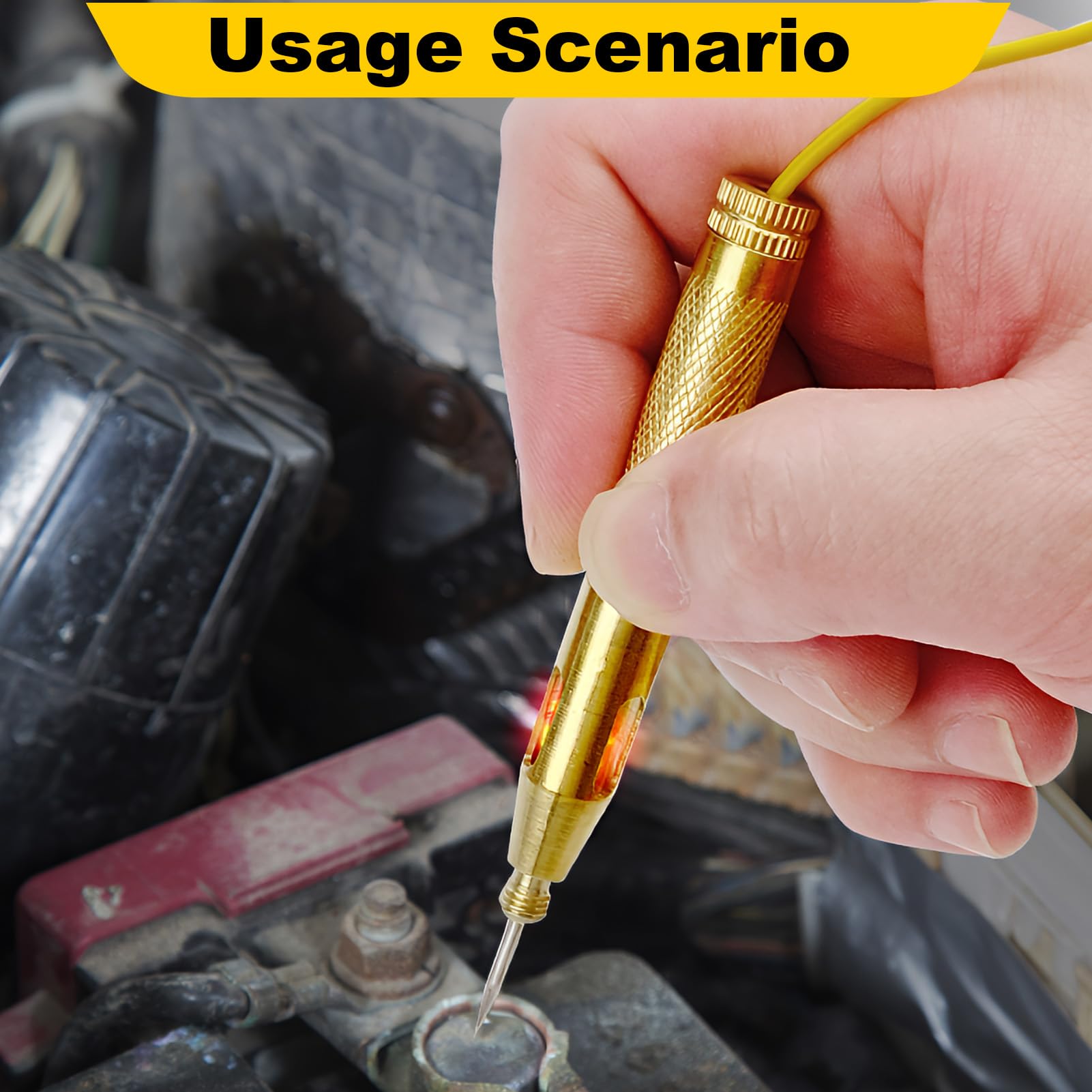 2 Comprobador Fusibles Coche Comprobador Voltaje Corriente DC 6V/12V/24V Buscapolos Circuito Pluma Prueba Voltaje con Pinza Cocodrilo Sonda Acero Cable Espiral Extensible para Comprobar Bajo Voltaje