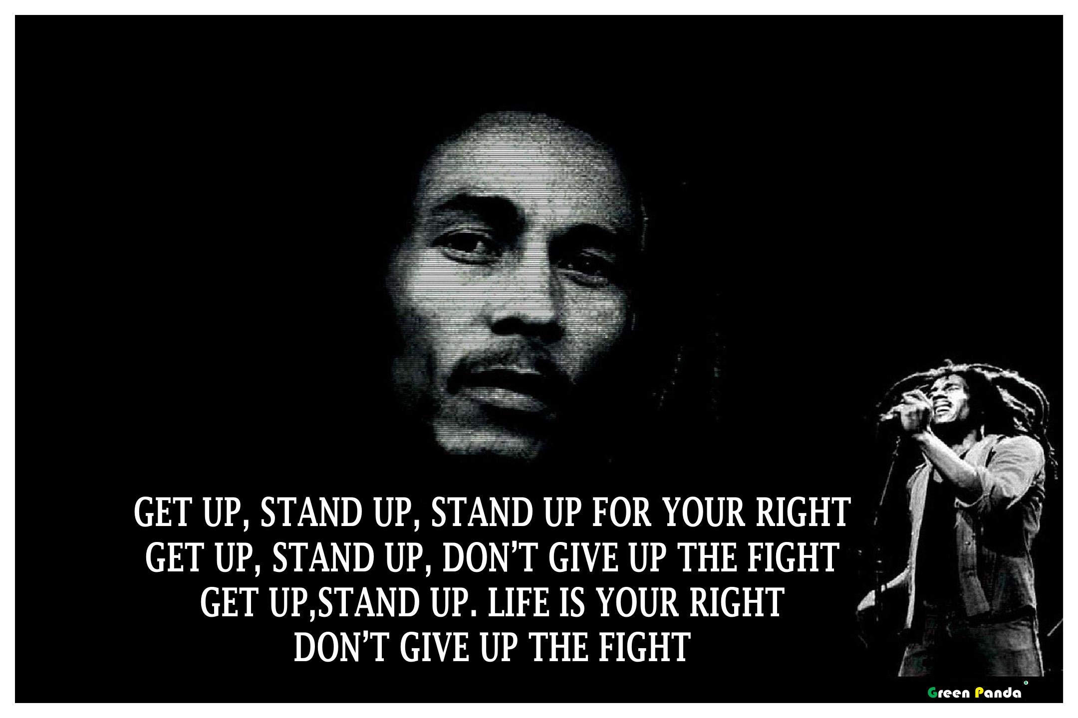 Green Panda®-Bob Marley Quote Wall Sticking Posters | Size-12x18inch | Glossy Laminated.