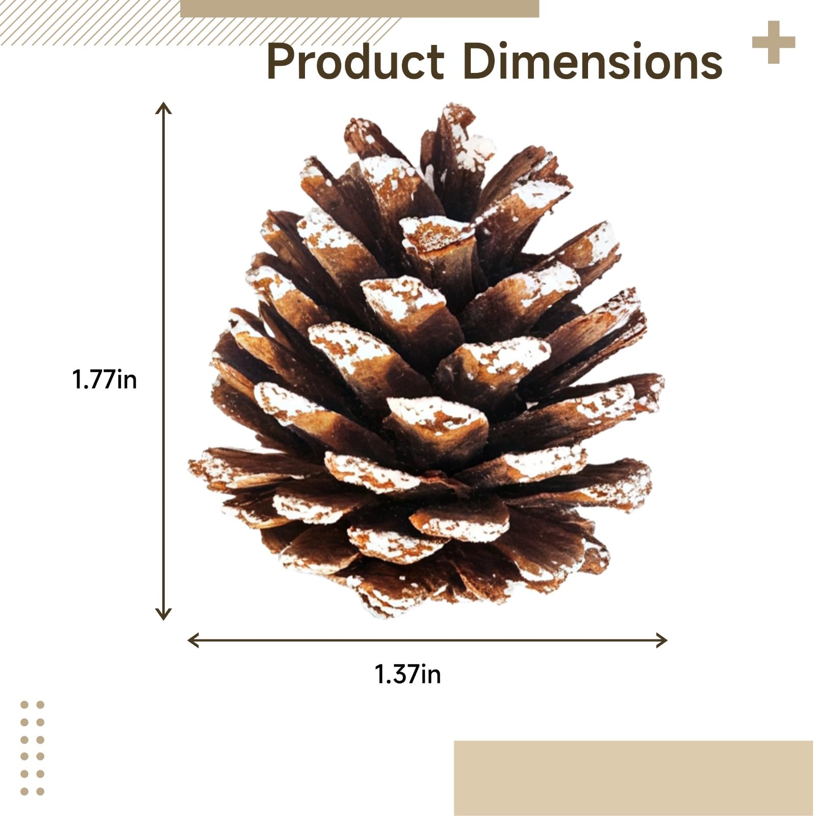 36 STK. Weihnachts-Tannenzapfen aus Harz, für Bastelarbeiten, Weihnachtsbaum-Dekorationen, DIY-Anhänger, geeignet für Adventskränze, Winterhochzeit und Wohnraum-Deko