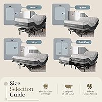 Vista 7 de Sven & Son Base de cama ajustable Classic, elevación de cabeza y pie, masaje, luces bajo la cama, USB, memoria de gel, estructura inteligente