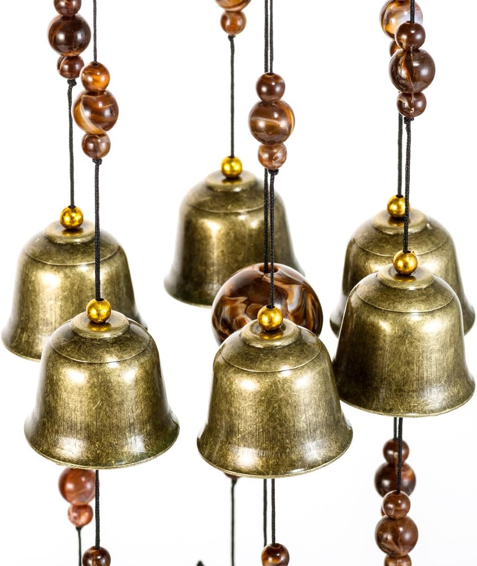 Bwinka QUTE Birds Wind Chime 12 Pieces Bronze Bells Wind Chimes for Garden, Yard, Patio and Home Decor with Hook