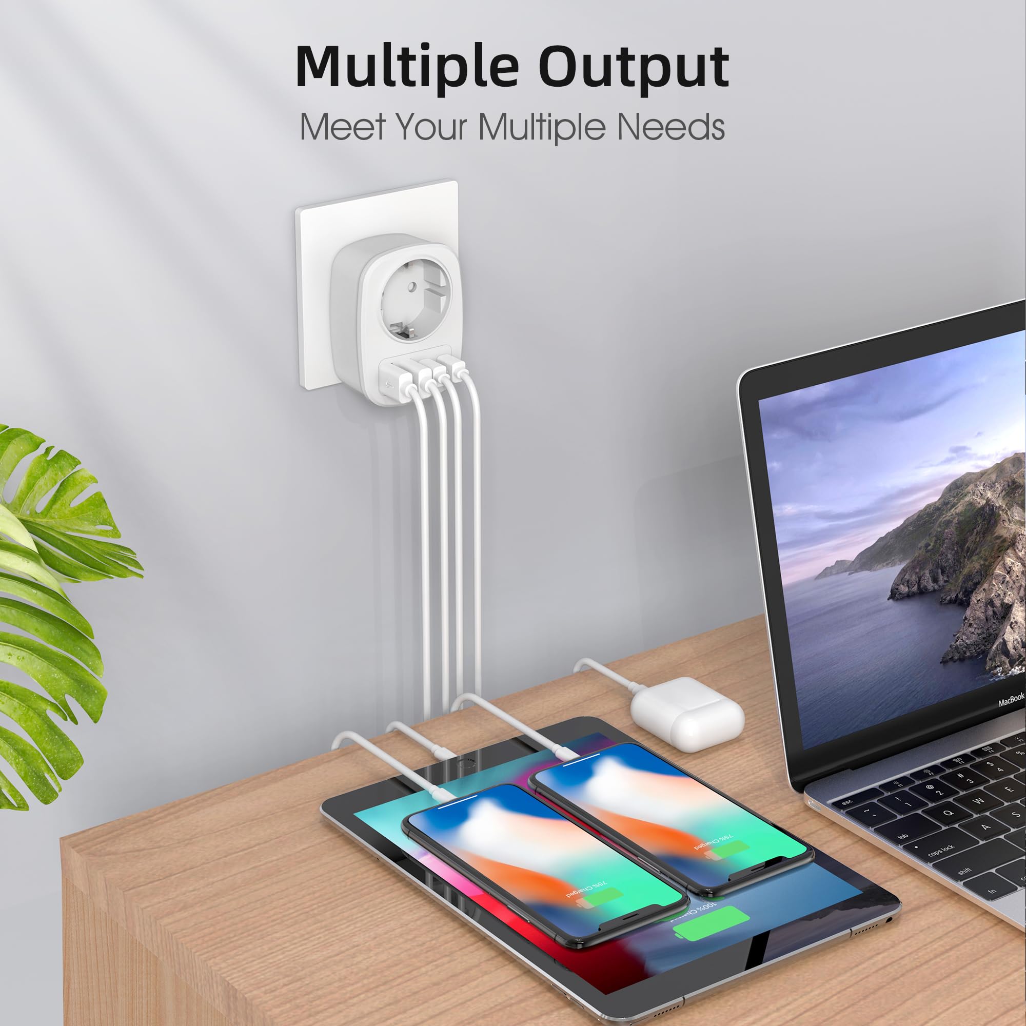 Adaptateur Universel De Voyage, Prise Multiples Compatible Europe, USA