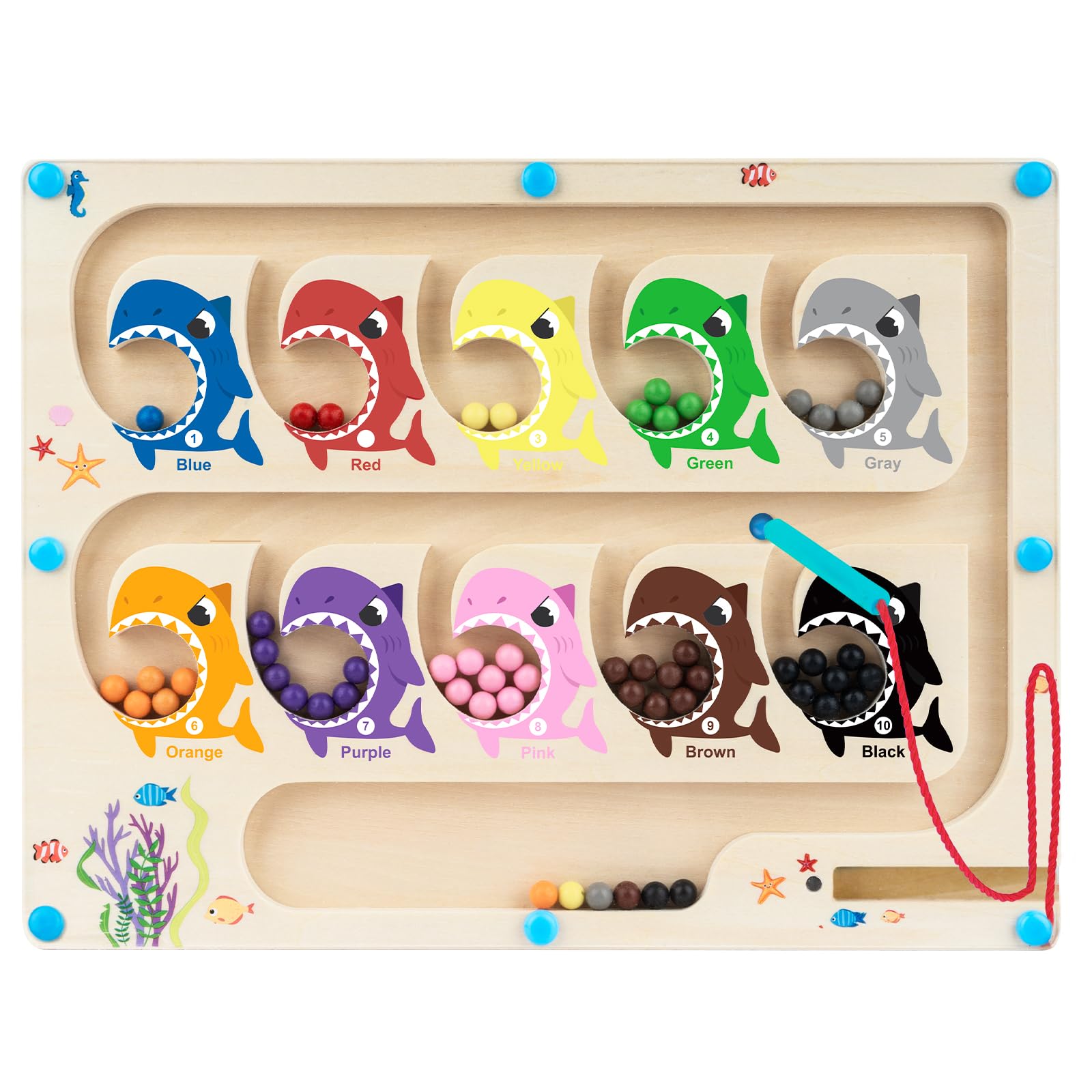 Labirinto Magnetico di Numeri Colore Giocattoli Montessori per Bambini Magneti per Ordinare i Colori Giocattoli Educativi in Legno Giochi di Conteggio e Abbinamenti per Ragazzi Ragazze 3 4 5 6 7 Anni
