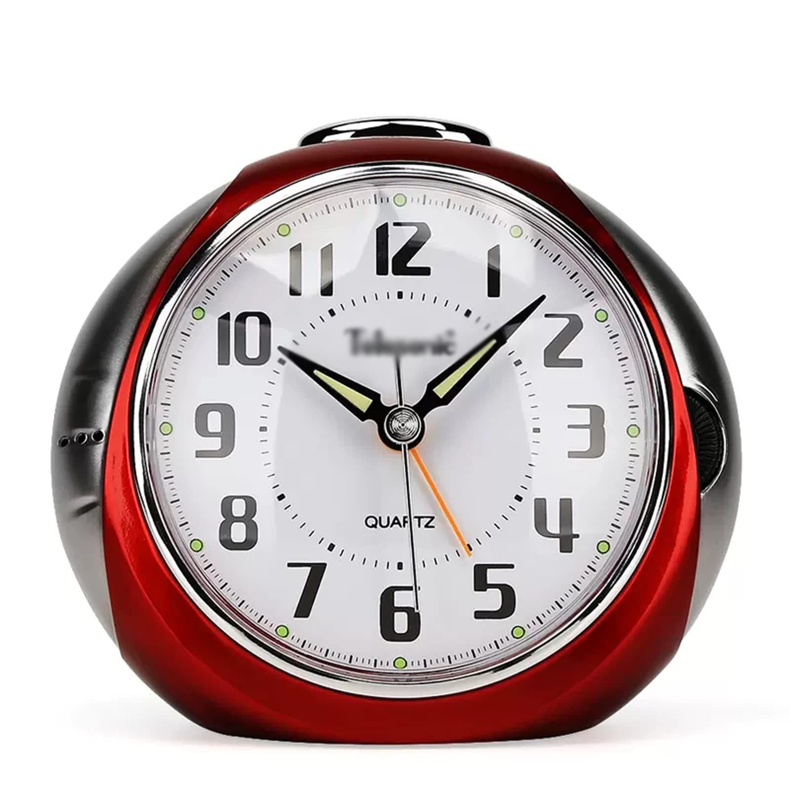 J9V4G6S3B5 Desk Clock 5 Inch Non-Ticking Silent Alarm Clock with Backlight, No Snooze, Battery Operated for Heavy Sleepers, Home Decor analogue alarm clock(Red)