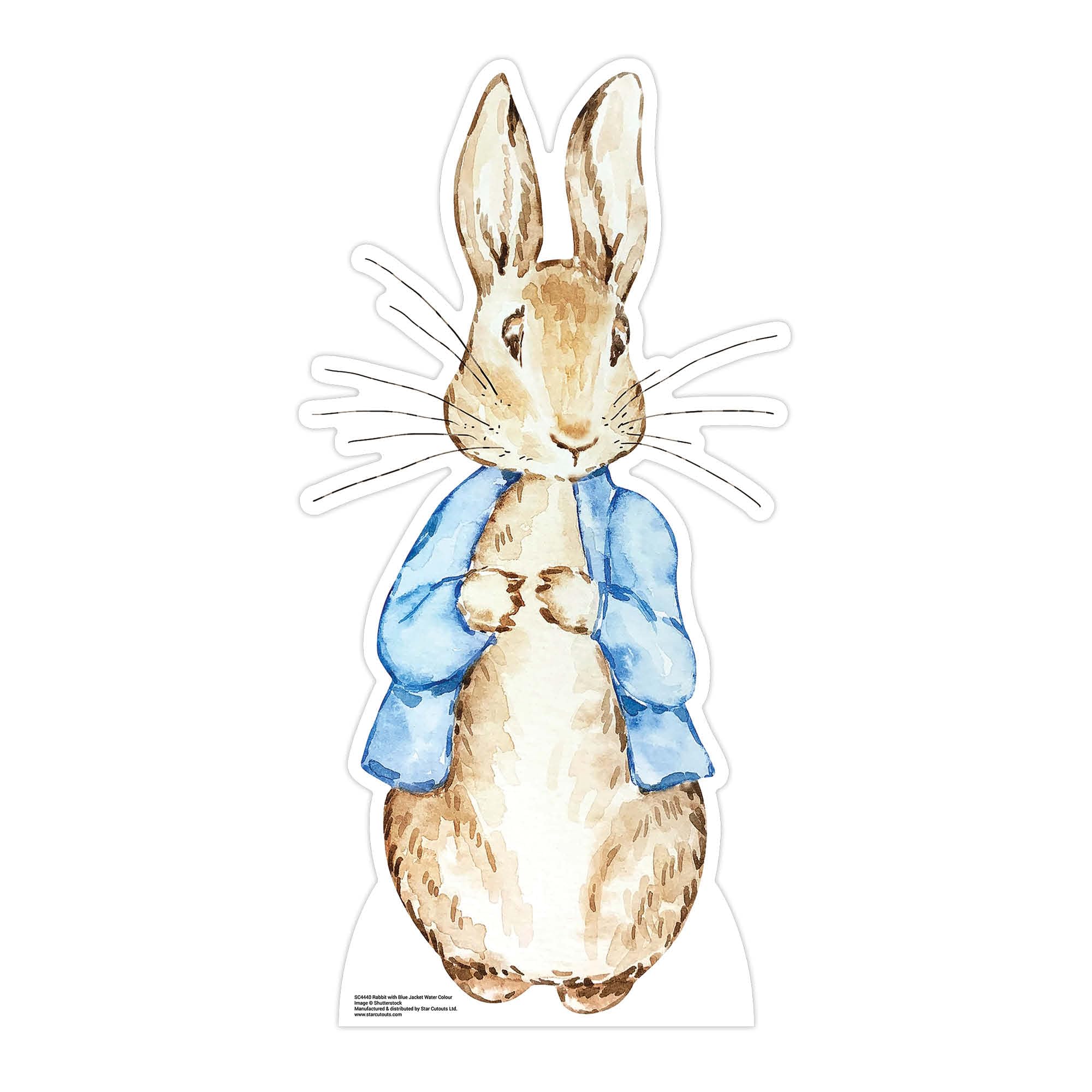 STAR CUTOUTS SC4440 Rabbit Blue Jacket Cardboard Cut Out Height 93cm