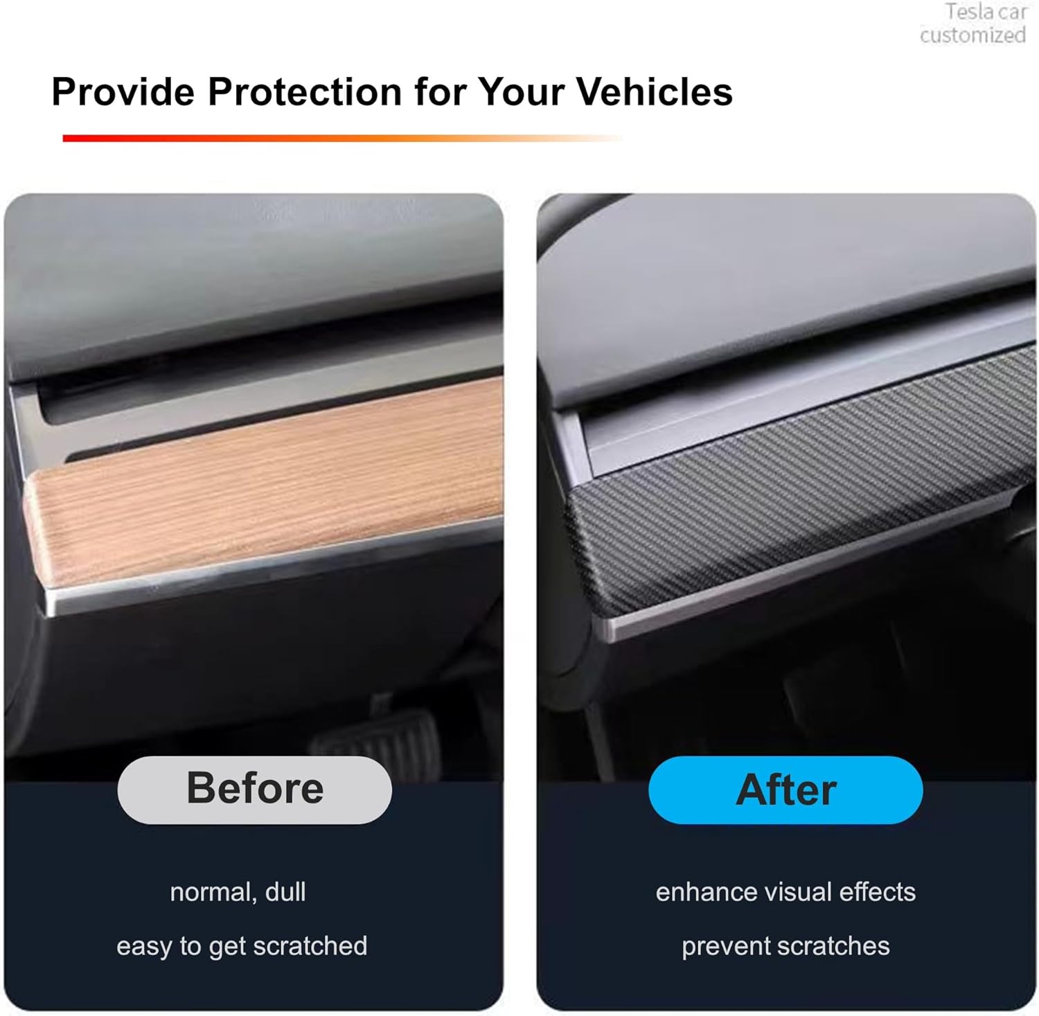 Central Control Dashboard Panel Compatible with Tesla Model 3 2017-2023 Tesla Model Y 2020-2023, Co-Pilot Dash Board Protective Cover, Car Accessories Carbon Fiber Interior Trim ABS