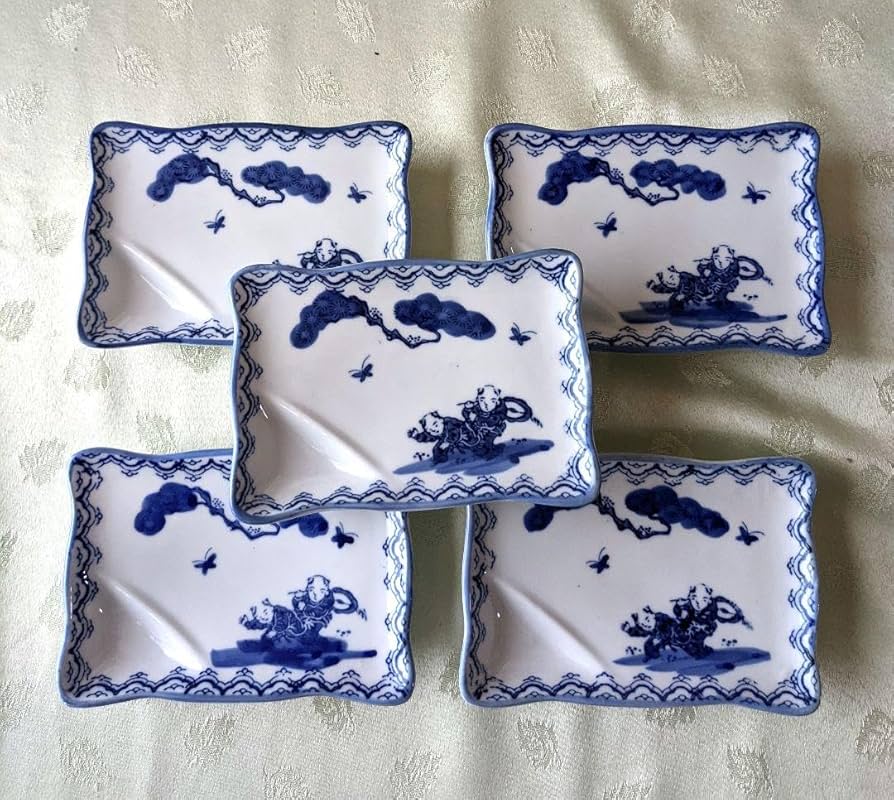 鍋島焼　其泉　桃絵　角皿　5枚セット 鍋島焼 其泉 桃絵 角皿 5枚セット - メルカリ