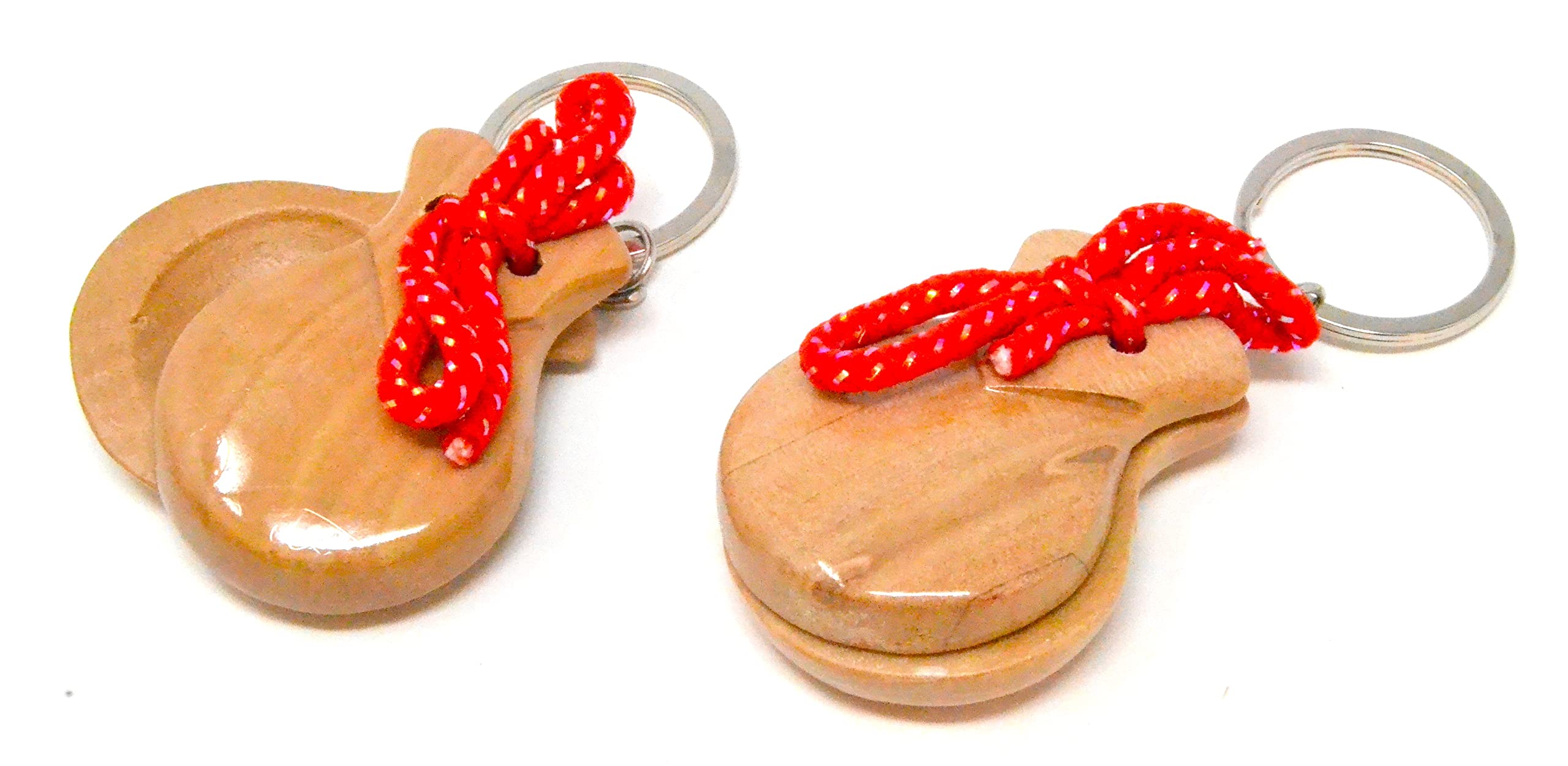 2 x naturel Porte-clés. mini châtaignettes. petit porte-clés instrument de musique. danse flamenco. petite. espagnol espagnol