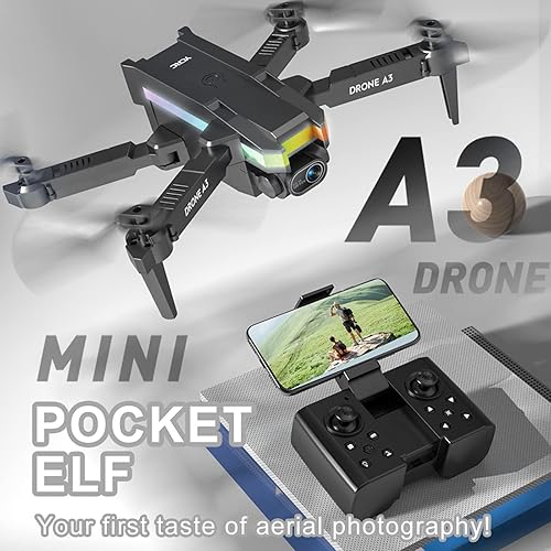 Miniatura 4 de Drones with Camera for Adults 4k HD FPV Foldable Remote Control Drone Quadcopter Toys Gifts for Boys Girls with Altitude Hold Headless Mode and Led