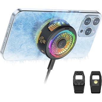 Black Shark FunCooler 5 Magnetic Smartphone Cooling Radiator, RGB Cooling Fan with Detachable Grip for Portable Phone Radiato