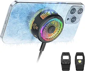 Black Shark Funcooler 5 Resfriador Magnético para Celular para Jogos, Ventilador Portátil para Resfriamento de Celular com Luz Rgb, Radiador para Celular para Iphone/Android/Tablet/Ipad (Preto)