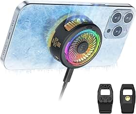 Black Shark Funcooler 5 Resfriador Magnético para Celular para Jogos, Ventilador Portátil para Resfriamento de Celular com Luz Rgb, Radiador para Celular para Iphone/Android/Tablet/Ipad (Preto)