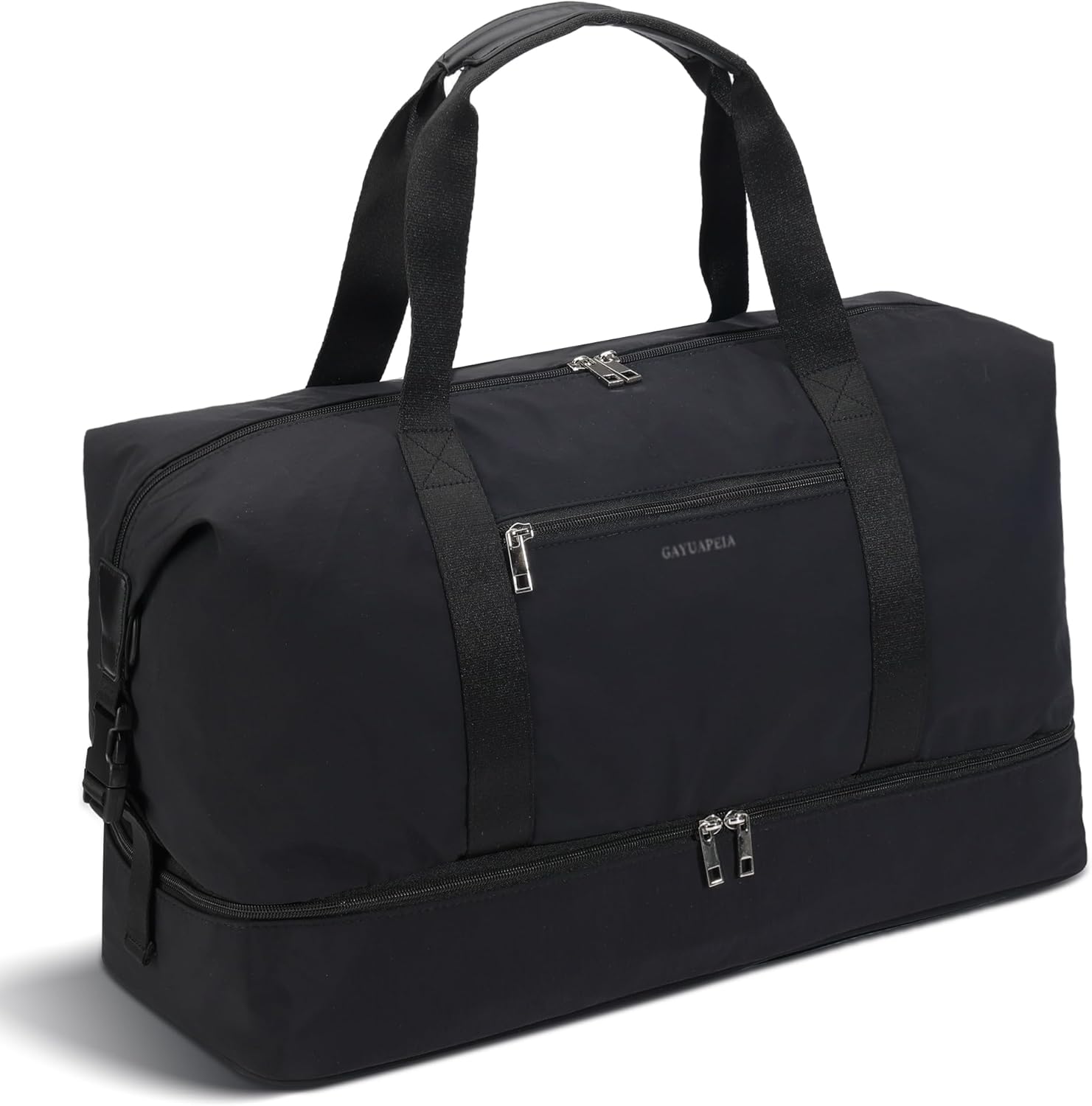 Oeihuivt Weekender Bags for Women - 21 Inch Large Travel Duffel Bag 2-Piece Set with Shoe Compartment, Heavy-Duty Canvas Leather Carry On Overnight Tote