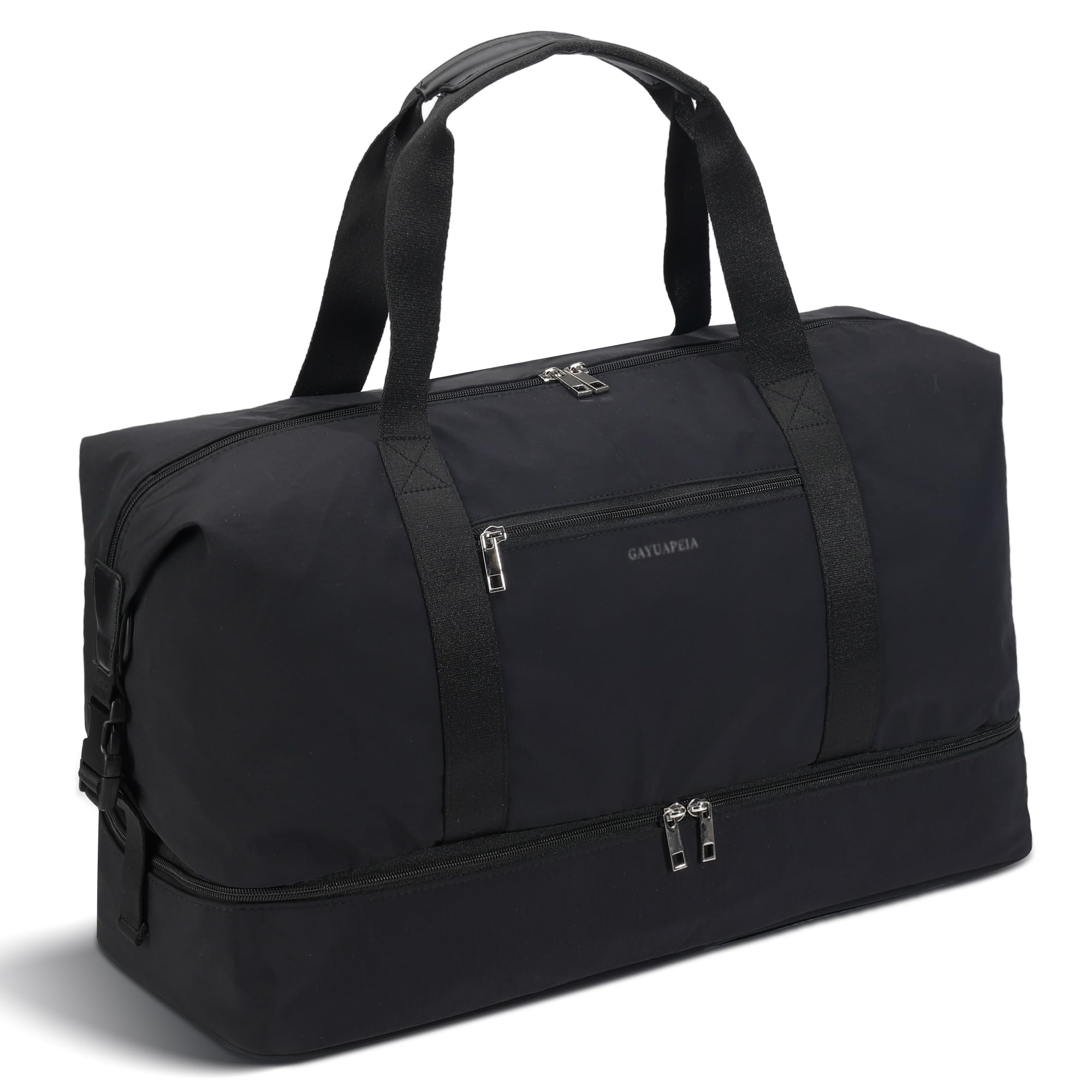 OeihuivtWeekender Bags for Women - 21 Inch Large Travel Duffel Bag 2-Piece Set with Shoe Compartment, Heavy-Duty Canvas Leather Carry On Overnight Tote
