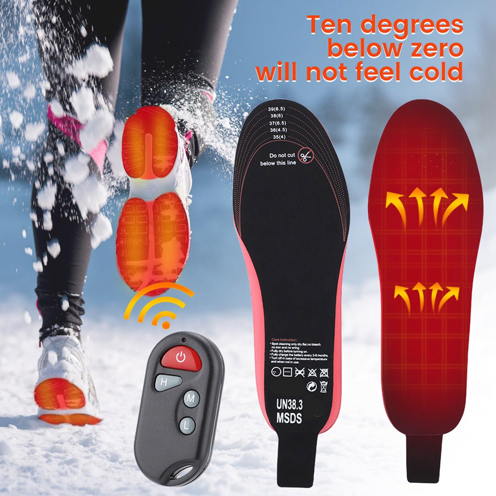 Semelles chauffantes électriques rechargeables USB, chauffe-pieds d ' hiver, lavables et découpables, coussinets de chaussures chauffants électriques pour hommes et femmes