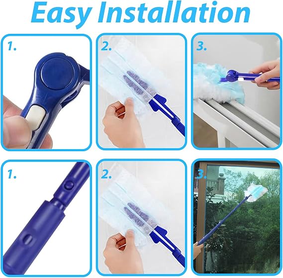 30PCS Fluffy Dusters Refills Compatible with FLASH Dusters, Microfiber Fluffy Dusters Refills with Extender Handle and 270 Degree Short Handle,Disposable Electrostatic Duster for Home and Car Cleaning