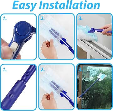 30PCS Fluffy Dusters Refills Compatible with FLASH Dusters, Microfiber Fluffy Dusters Refills with Extender Handle and 270 Degree Short Handle,Disposable Electrostatic Duster for Home and Car Cleaning