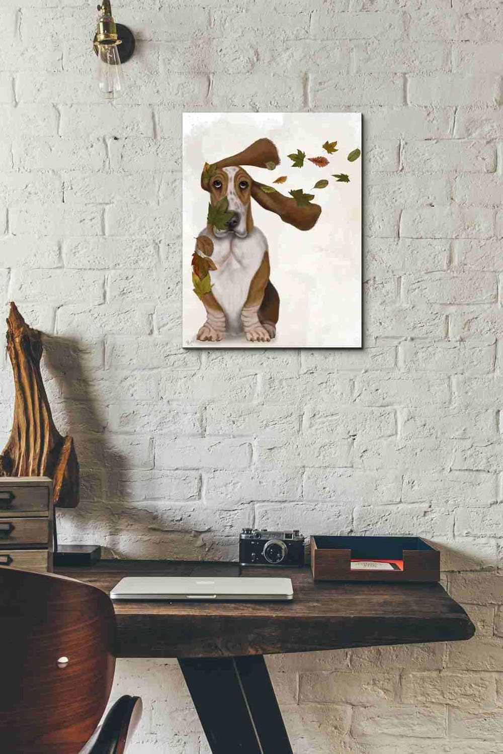 Epic Graffiti 'Basset Hound Windswept and Interesting' by Fab Funky Canvas Wall Art, 12"x16"
