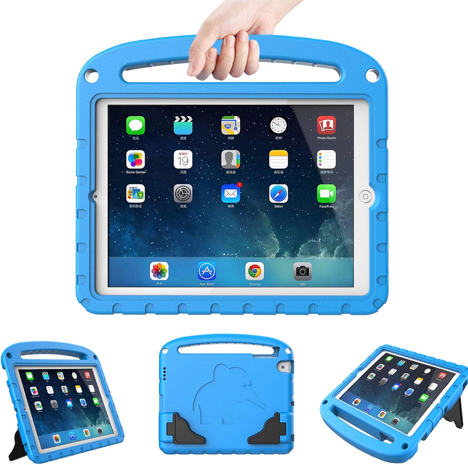 LTROP Kids Case for iPad Mini 5 4 3 2 1 - Light Weight Shock Proof Convertible Handle Stand Kids Case for New iPad Mini 5 2019, Mini 4th Generation, iPad Mini 3, iPad Mini 2, iPad Mini - Blue