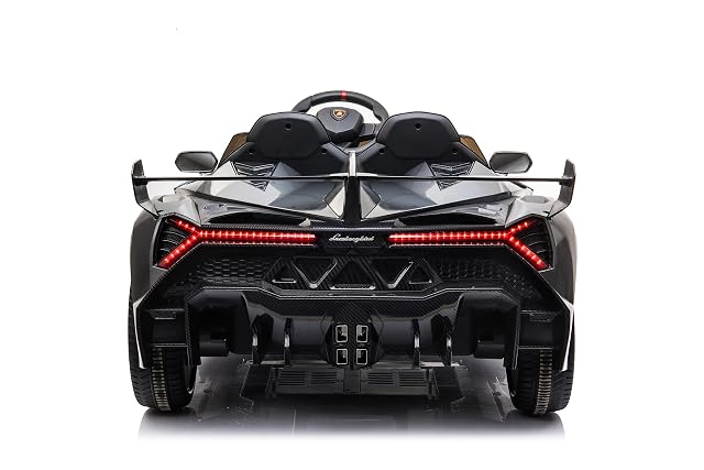 Foto 3 de 8 de FINOOS Coche eléctric para niños Lamborghini Veneno 24V 2 Plazas, Infantil 4X4, Asiento de Cuero