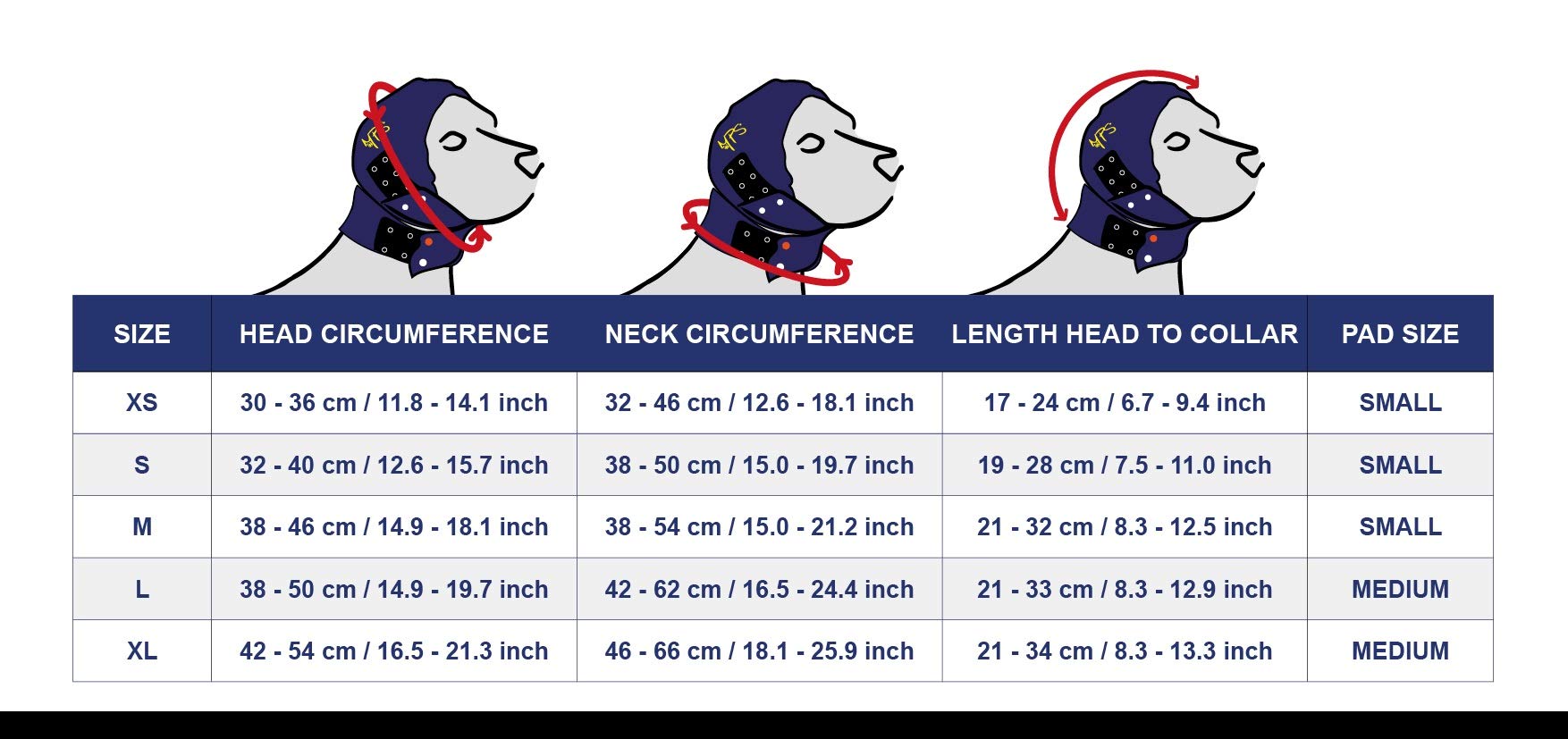 MPS Head Cover für Hund - M, Mit Cover Pad