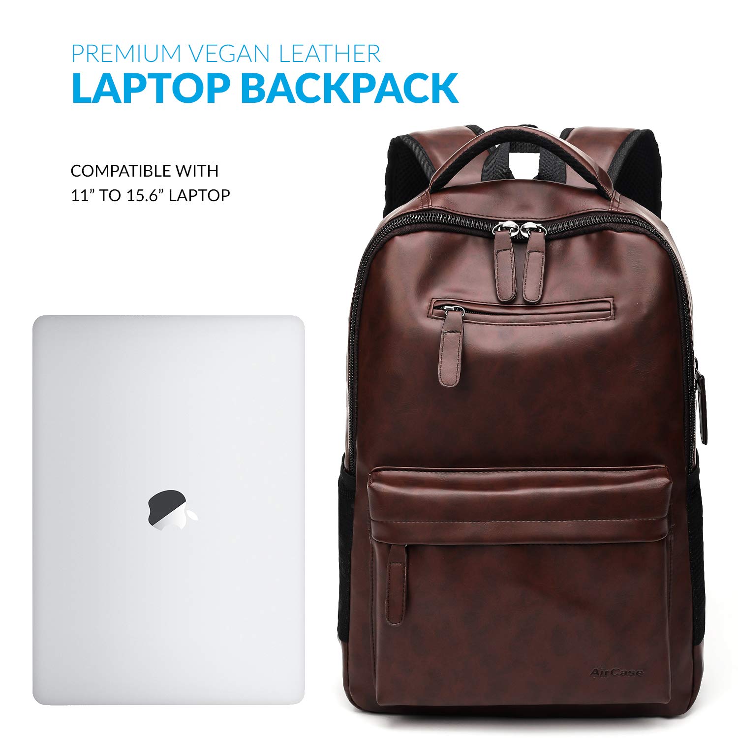 Buy AirCase Vegan Leather Laptop Bag Backpack for Men Women, 22