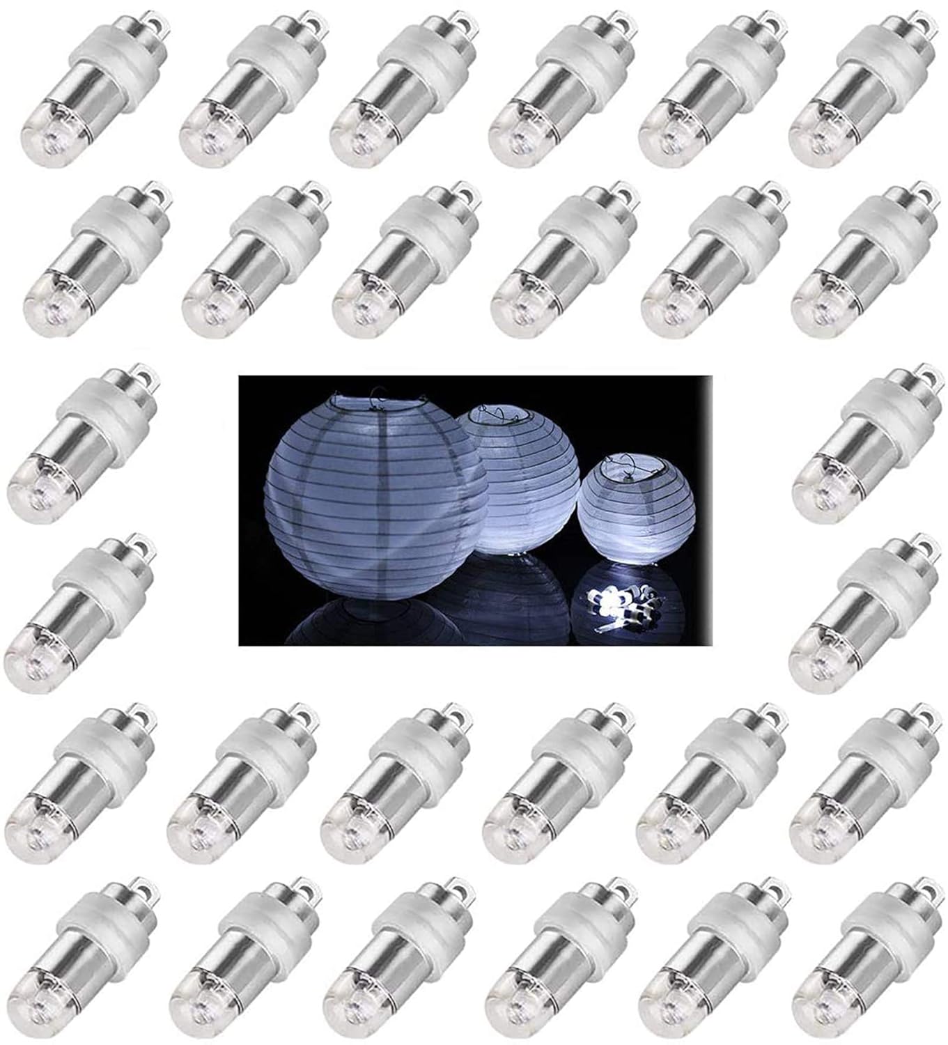 Buy 24x Cool White Nonblinking LED Mini Party Lights for Balloons