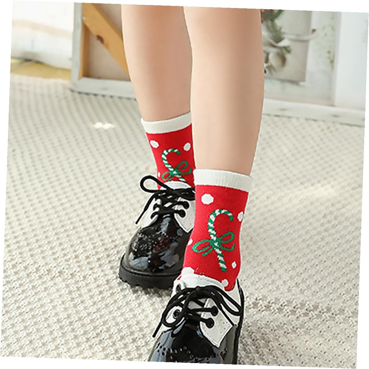 LIFKOME 5 Paia Calze di Natale Calde Calze Medie Cartoni Animati per Ragazzo Ragazza Ragazza e Adulti per Autunno e Inverno