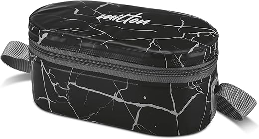 MILTON Executive Lunch Box, 2 Inner Steel Round Containers 280ml Each and 1 Microwave Safe Oval Plastic Container, 450ml with Insulated Bag, Office...