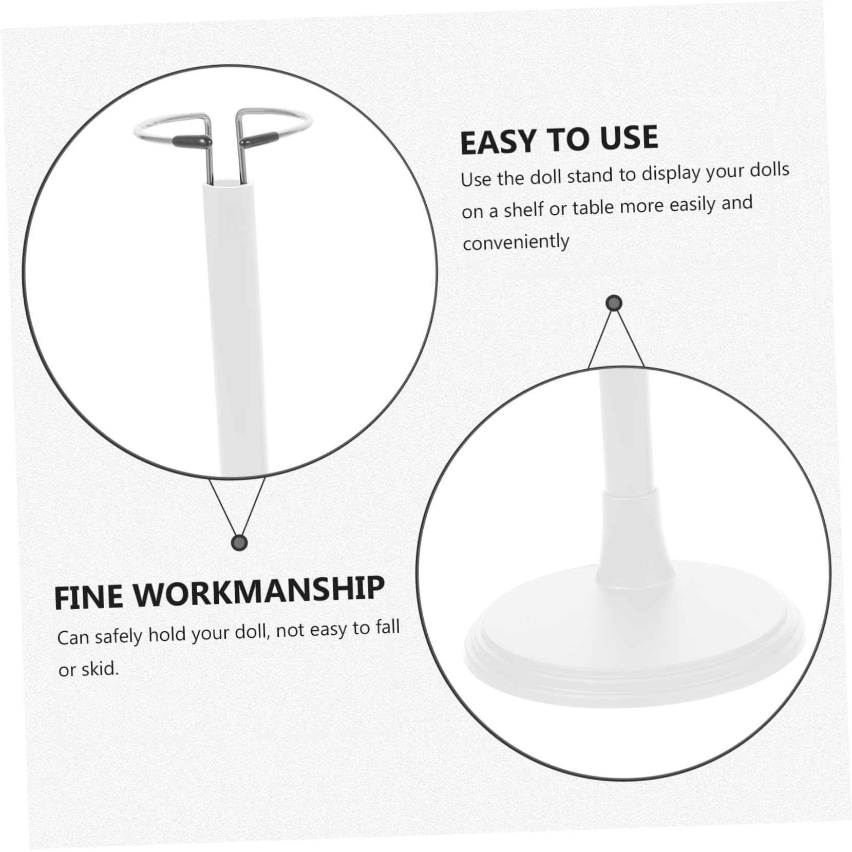 Hohopeti 3pcs Doll Model Display Holder Stable Adjustable Doll Stands Metal Pp Material for Handmade Models