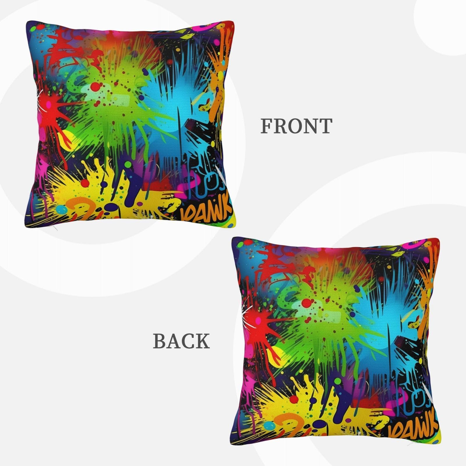 Demetex Kissenbezüge 61x61 Cm – 2er-Set, Leinen-Polyester-Mix | Mit Unsichtbarem Reißverschluss, Pfau-Design