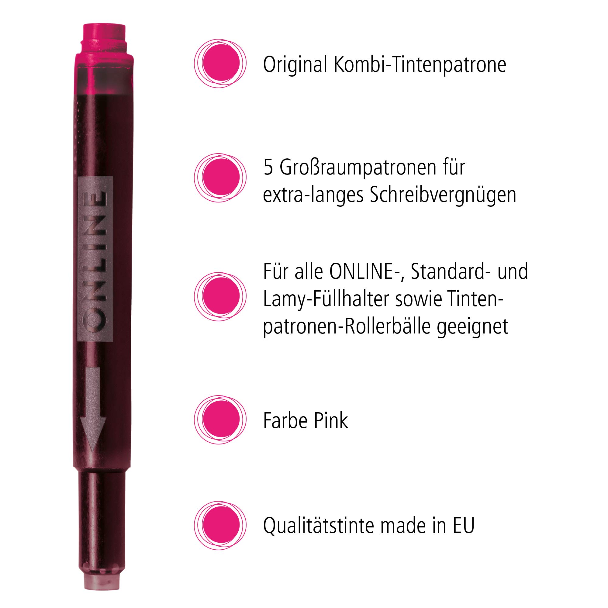 Online Combo Ink Cartridge Pink