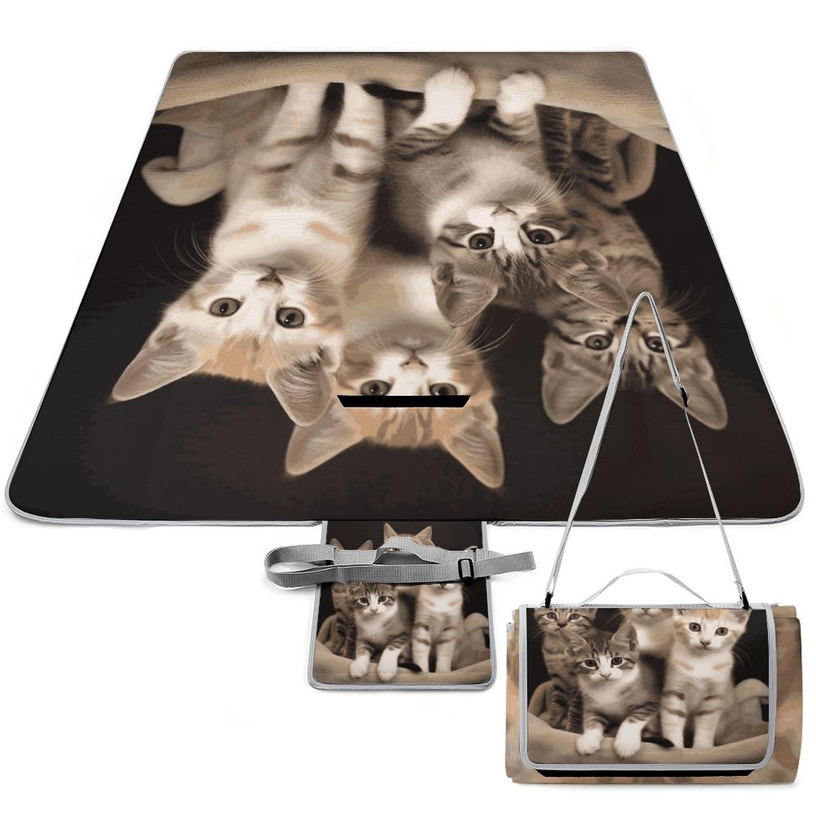 Couverture de voyage imperméable 147 cm pour s'asseoir au sec sur la pelouse