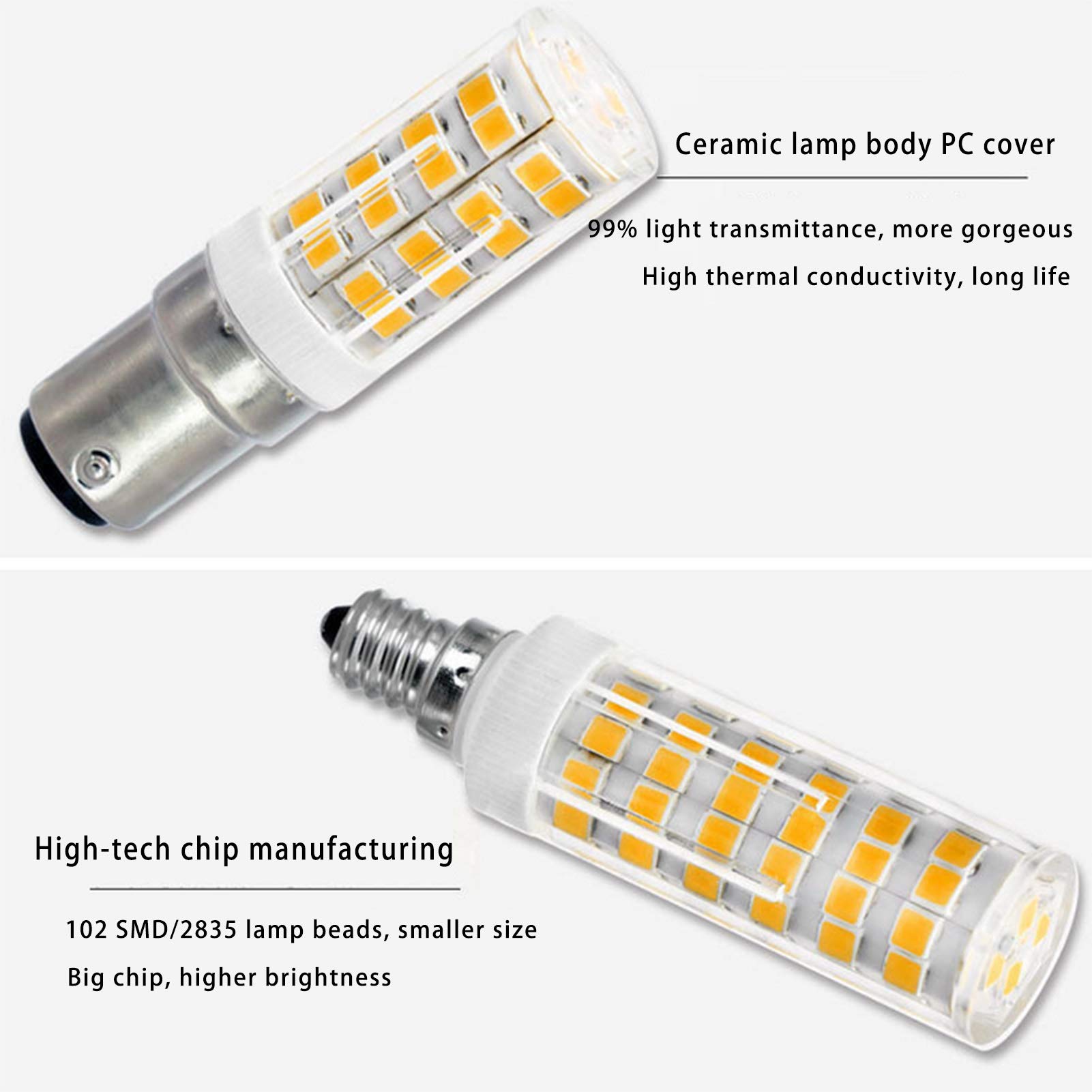 Żarówki LED E14 10 W, podstawa kolb kukurydzy, wentylator sufitowy, żyrandol, lampa wisząca, 102 diody LED 2835 Smd, możliwość ściemniania, opakowanie 4