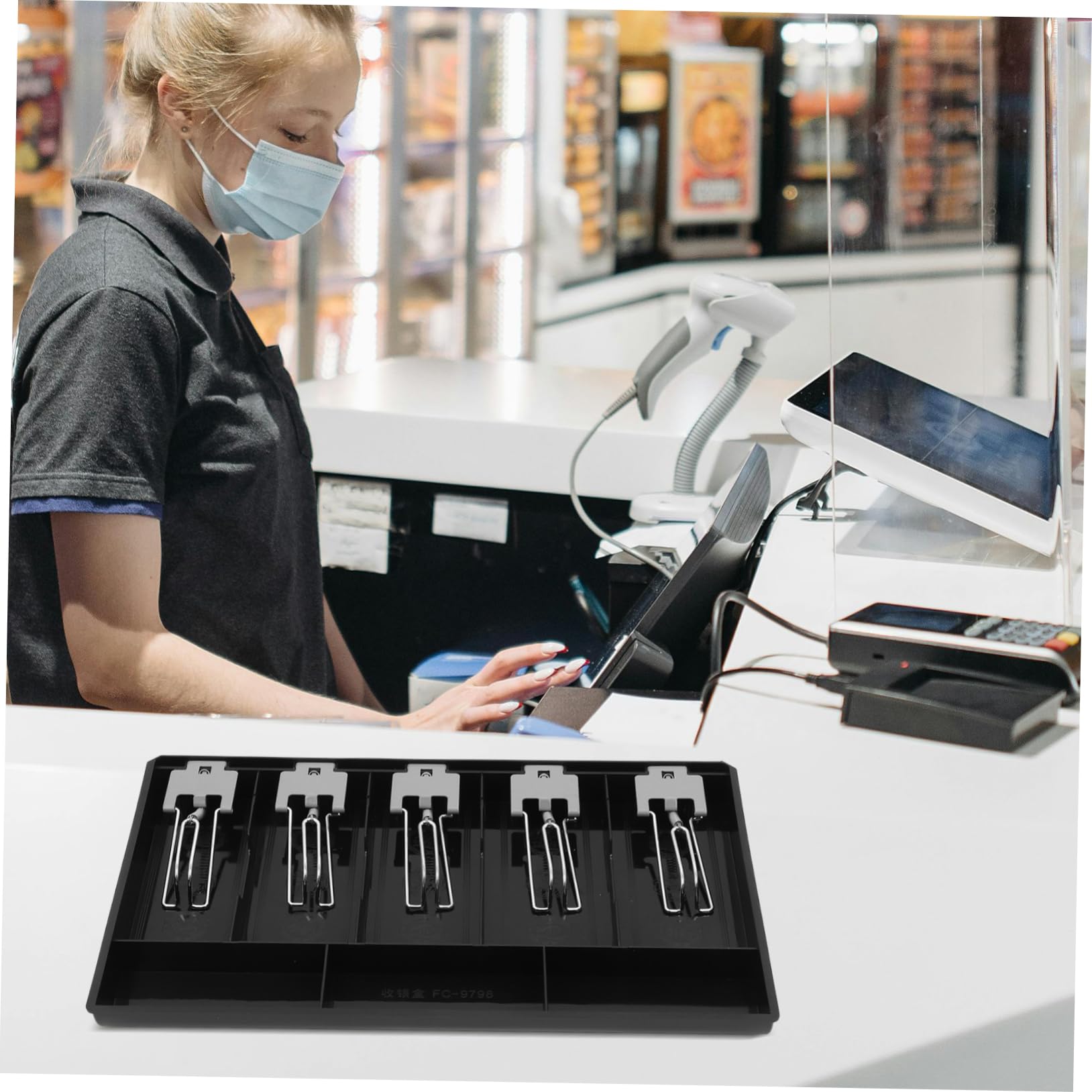 NUOBESTY Bandeja Portamonedas Para Cajón De Caja Registradora Resistente y Ligera Compatible Dinero