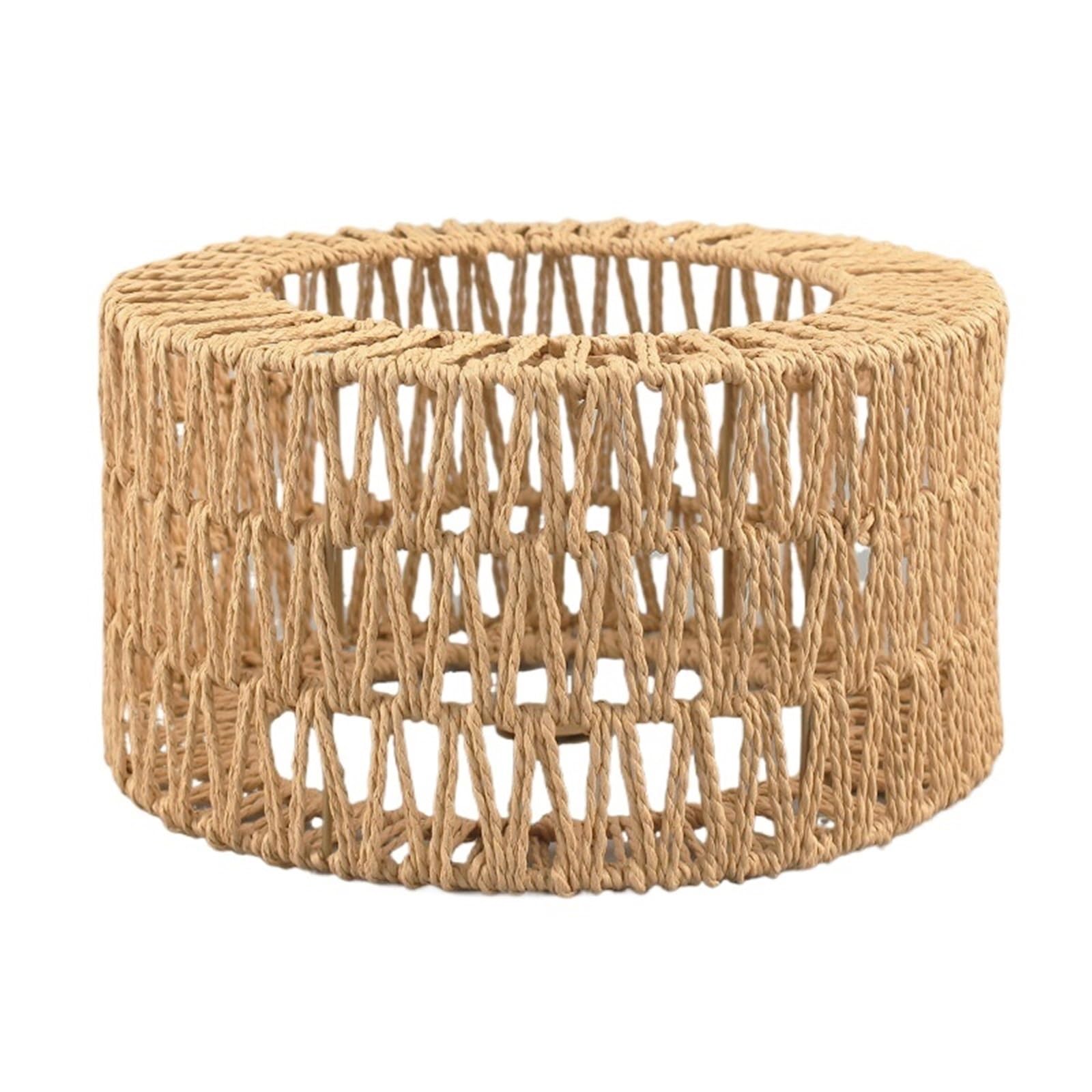 Lopjggyf Style 1 Retro Paper Rope Lampshade Hand-Woven Light Shade Hotel Restaurant Chandelier Decoration For Lamp