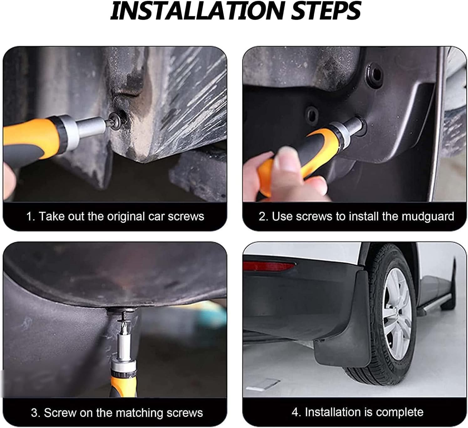 Mud Flaps Splash Guards Compatible with Kia Seltos All New 2020, 4pcs Automotive Fender Flares Retrofit Accessories, Car Front Rear Mudguard Set