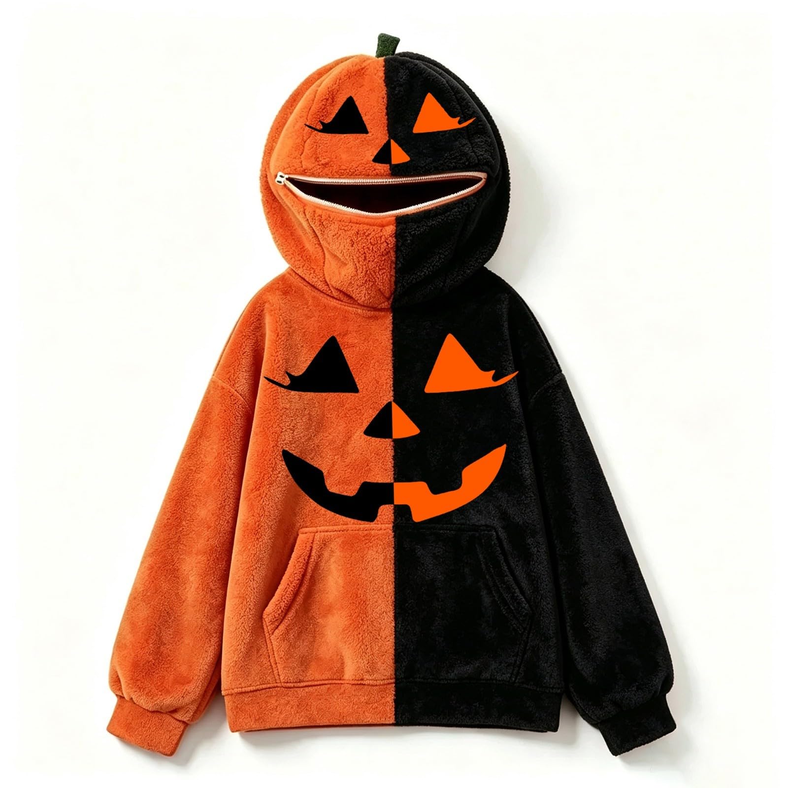 Sudadera con capucha de color dividido para niñas
