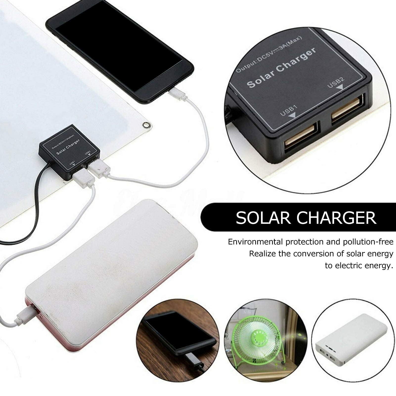 Telefono Solare Portatile Pieghevole da 30 W con Pannello Solare per Videocamera da Viaggio all'aperto RV Telefono Solare Portatile Pieghevole da 30 W per la Famiglia