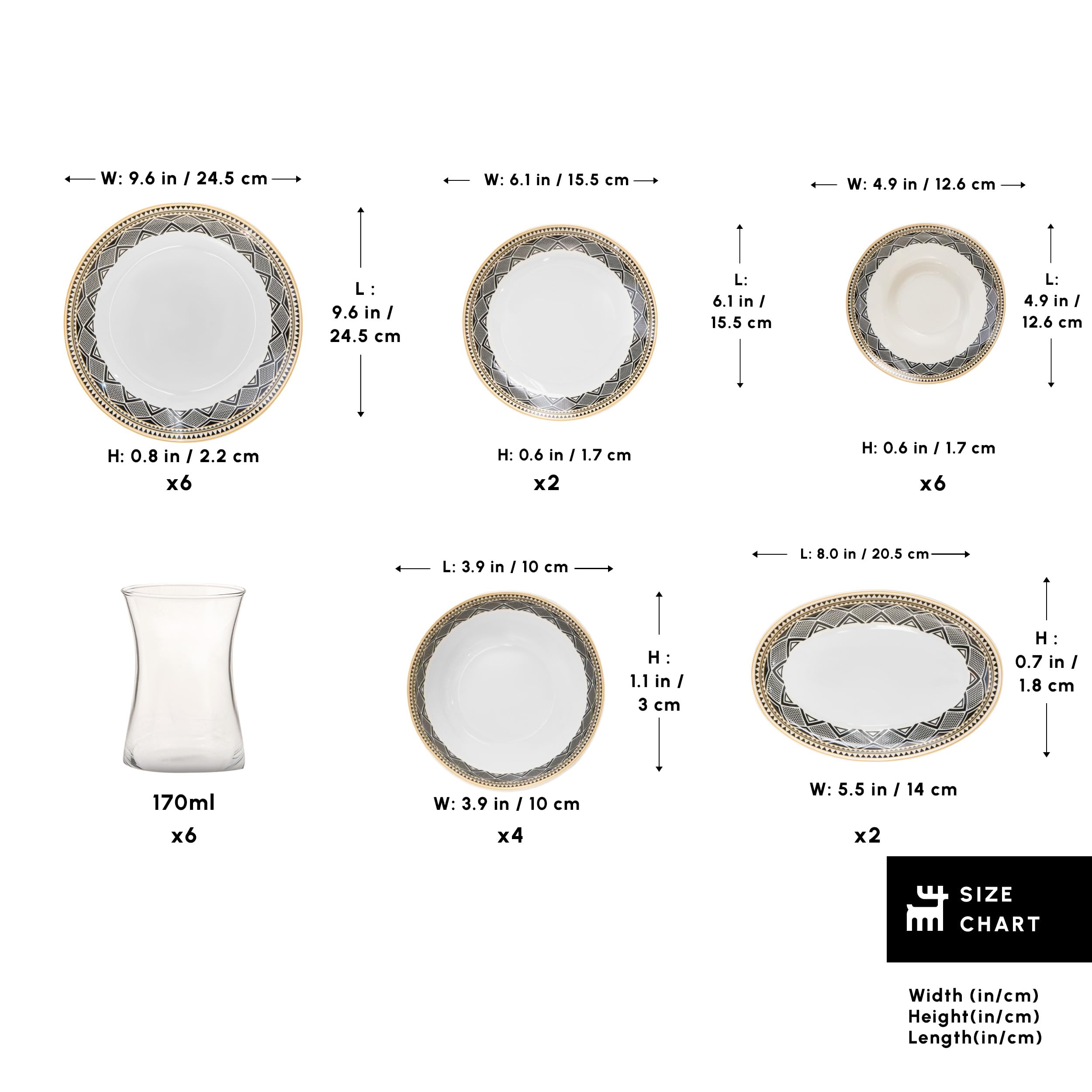 KARACA Globe Ensemble de rangement pour petit déjeuner 26 pièces 6 personnes